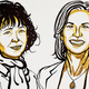 Depictions of Emmanuelle Charpentier, left, and Jennifer Doudna, right.